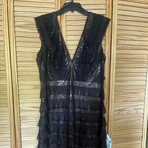 Tadashi Soji Women's Katja Sequin Ruffle Mini Dress